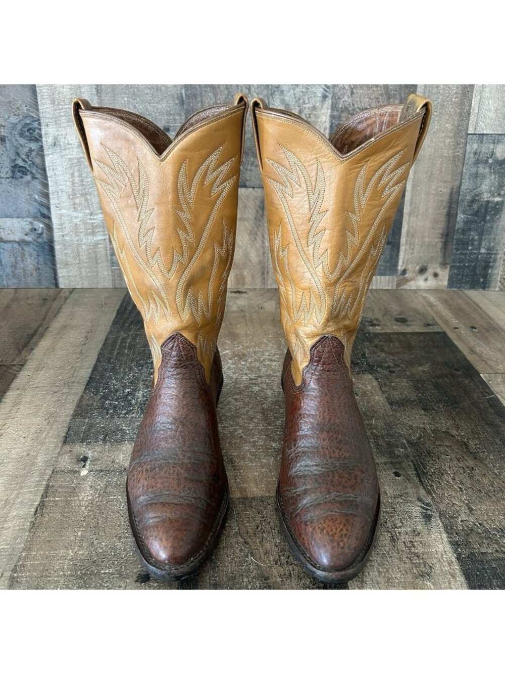 Nocona Vintage Leather Western Cowboy Boots Mens 8 D